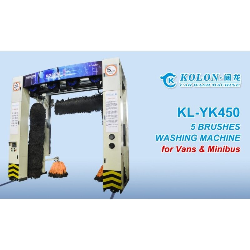 Roll Over 5 bàn chải Máy giặt xe buýt tự động Máy thổi máy giặt xe buýt KL-YK450 cố định